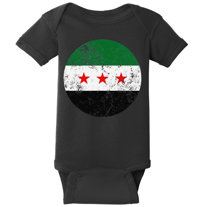 Retro New Syrian Flag Free Syria Freedom Baby Bodysuit
