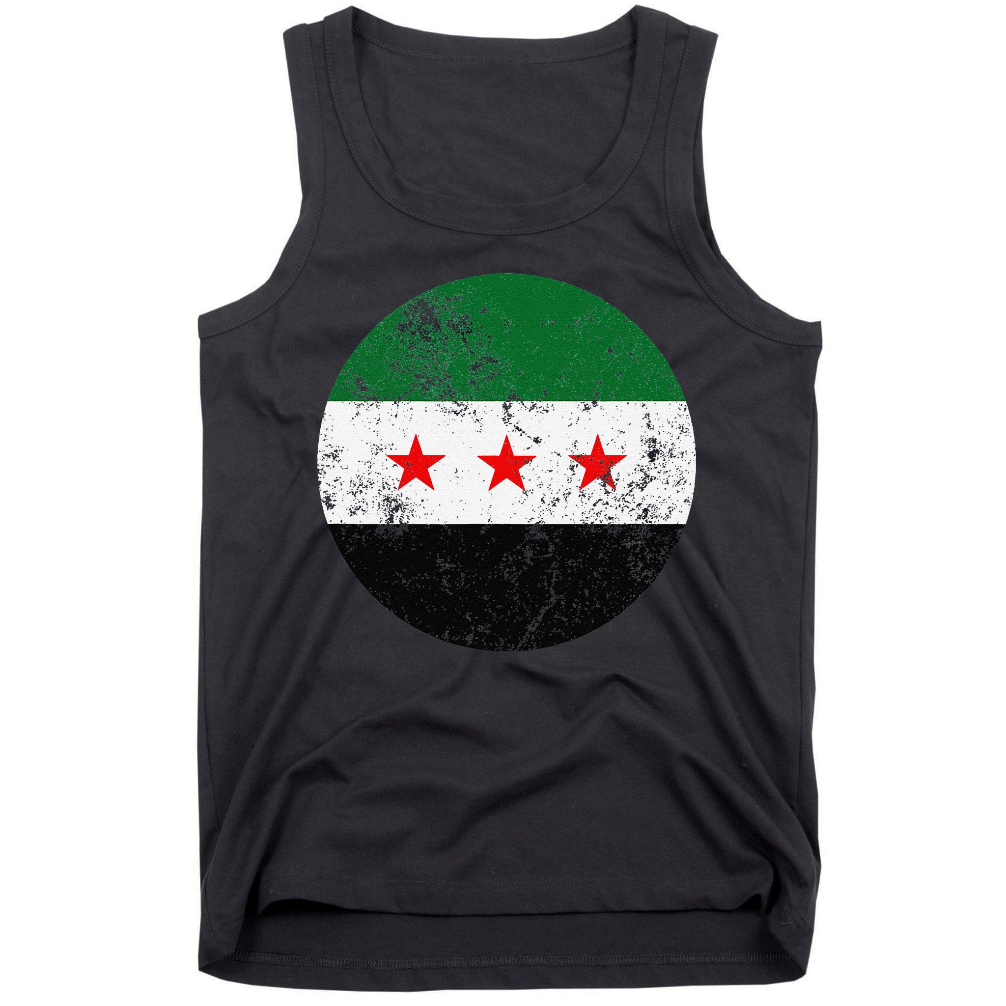 Retro New Syrian Flag Free Syria Freedom Tank Top