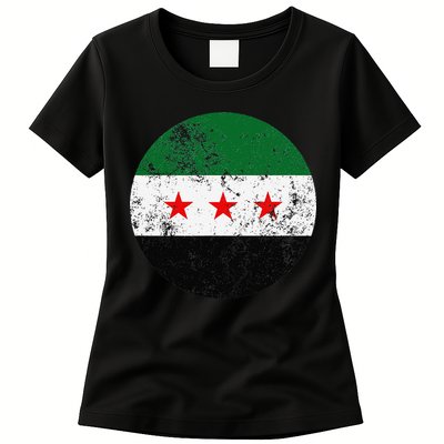 Retro New Syrian Flag Free Syria Freedom Womens T-Shirt