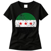 Retro New Syrian Flag Free Syria Freedom Womens T-Shirt