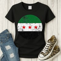 Retro New Syrian Flag Free Syria Freedom Womens T-Shirt