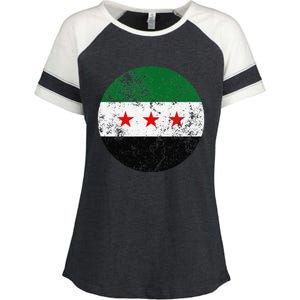 Retro New Syrian Flag Free Syria Freedom Enza Ladies Jersey Colorblock Tee