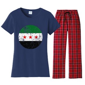 Retro New Syrian Flag Free Syria Freedom Women's Flannel Pajama Set