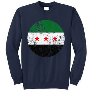 Retro New Syrian Flag Free Syria Freedom Tall Sweatshirt