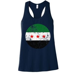 Retro New Syrian Flag Free Syria Freedom Women's Racerback Tank