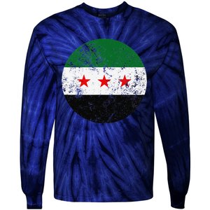 Retro New Syrian Flag Free Syria Freedom Tie-Dye Long Sleeve Shirt