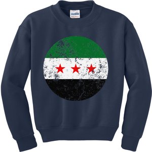 Retro New Syrian Flag Free Syria Freedom Kids Sweatshirt