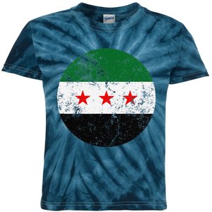 Retro New Syrian Flag Free Syria Freedom Kids Tie-Dye T-Shirt