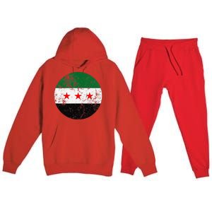 Retro New Syrian Flag Free Syria Freedom Premium Hooded Sweatsuit Set