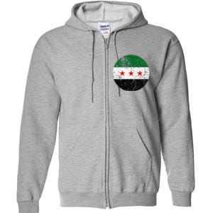 Retro New Syrian Flag Free Syria Freedom Full Zip Hoodie