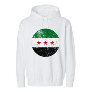 Retro New Syrian Flag Free Syria Freedom Garment-Dyed Fleece Hoodie