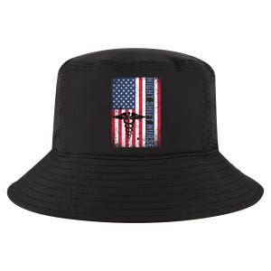 Rn Night Shift Nurse Gift Patriotic American Flag July 4 Gift Cool Comfort Performance Bucket Hat