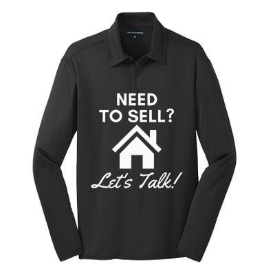 Realtor Need To Sell LetS Talk Real Estate Agent Silk Touch Performance Long Sleeve Polo