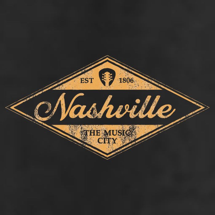 Retro Nashville Tennessee Music City Vintage Guitar Souvenir Hat