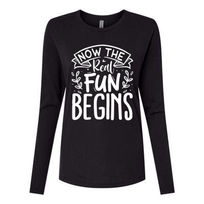 Retired Now The Real Fun Begins Funny Gift Womens Cotton Relaxed Long Sleeve T-Shirt