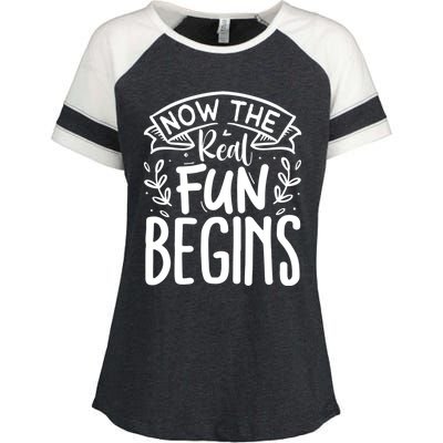 Retired Now The Real Fun Begins Funny Gift Enza Ladies Jersey Colorblock Tee