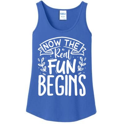 Retired Now The Real Fun Begins Funny Gift Ladies Essential Tank