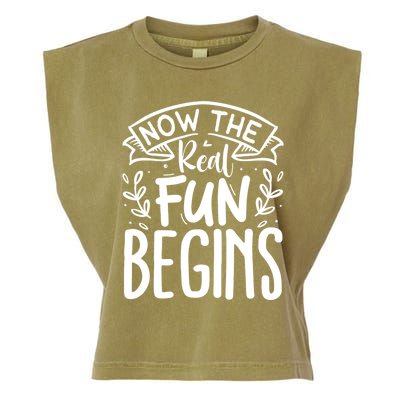 Retired Now The Real Fun Begins Funny Gift Garment-Dyed Women's Muscle Tee