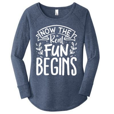 Retired Now The Real Fun Begins Funny Gift Women's Perfect Tri Tunic Long Sleeve Shirt