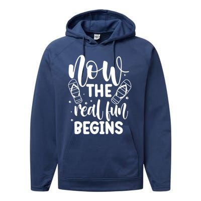 Retired Now The Real Fun Begins Cute Gift Performance Fleece Hoodie