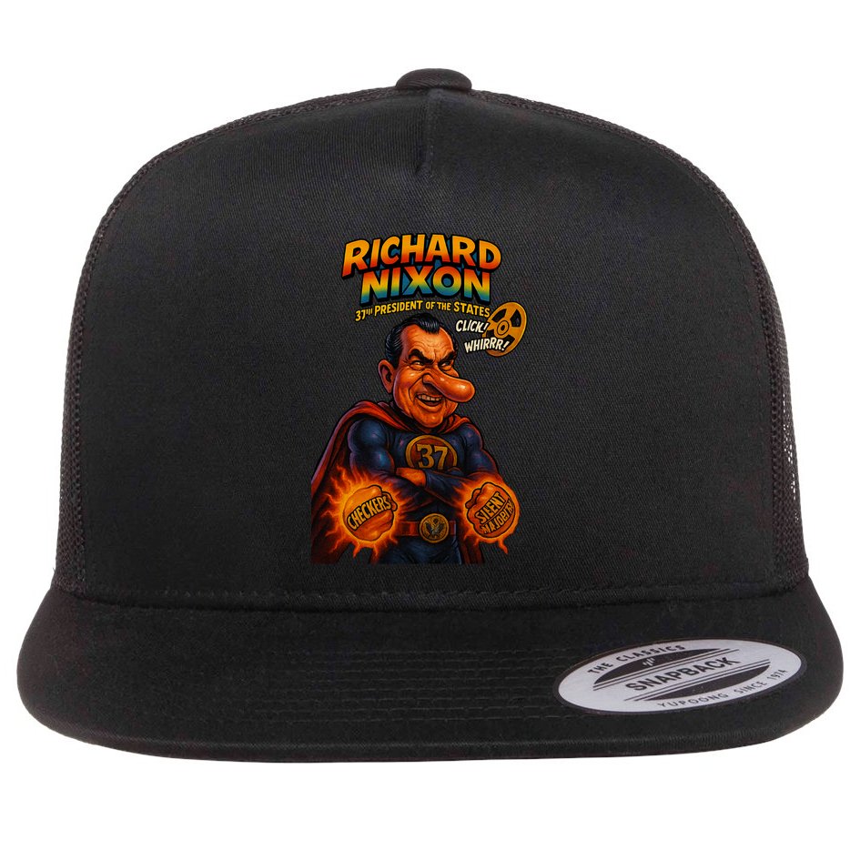 Richard Nixon The Presidential Chronicles Flat Bill Trucker Hat