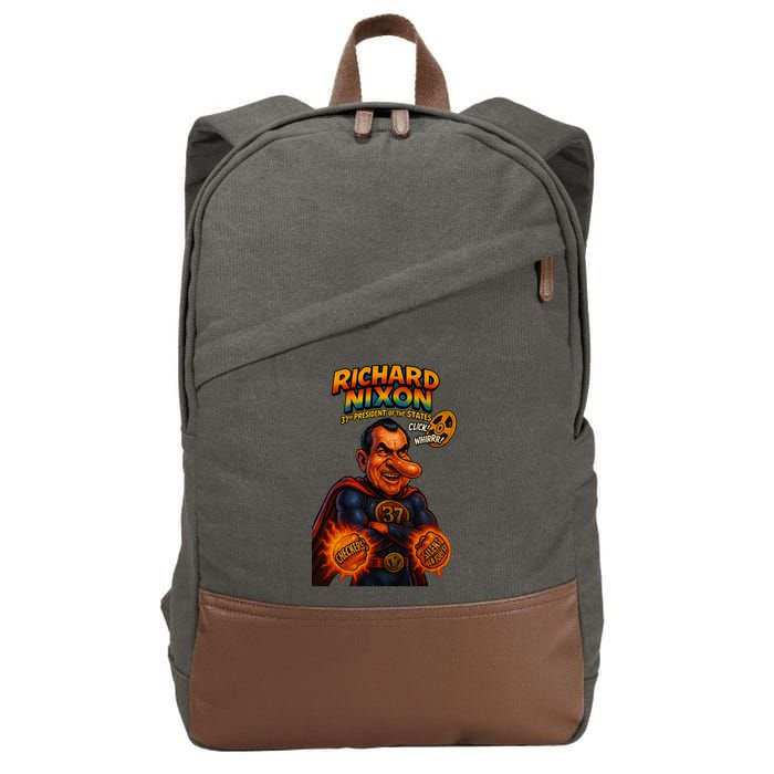 Richard Nixon The Presidential Chronicles Cotton Canvas Backpack