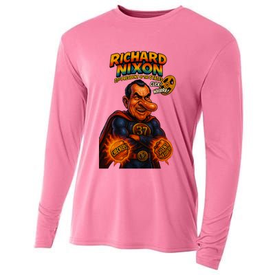Richard Nixon The Presidential Chronicles Cooling Performance Long Sleeve Crew