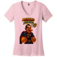 Richard Nixon The Presidential Chronicles Women's V-Neck T-Shirt