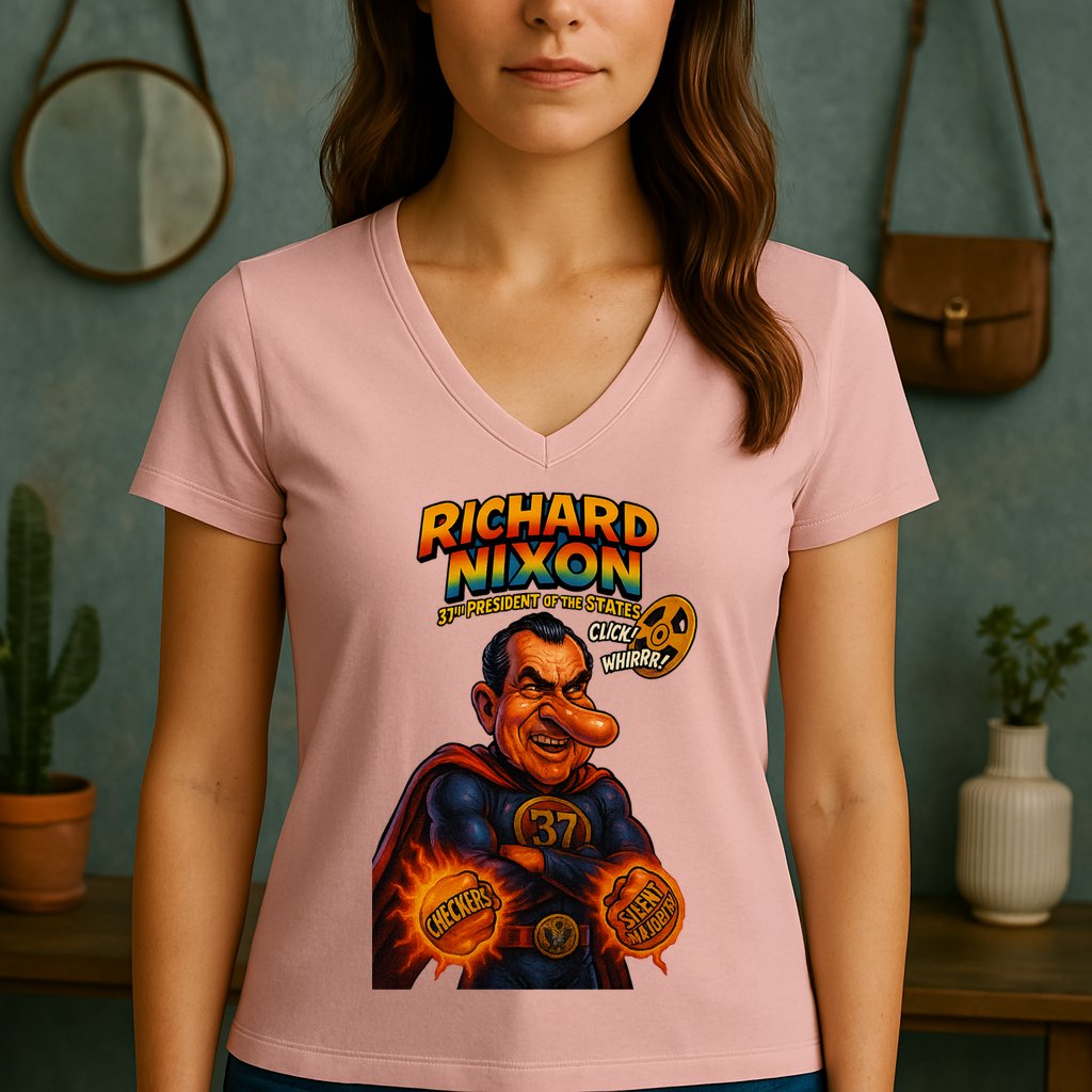 Richard Nixon The Presidential Chronicles Women's V-Neck T-Shirt
