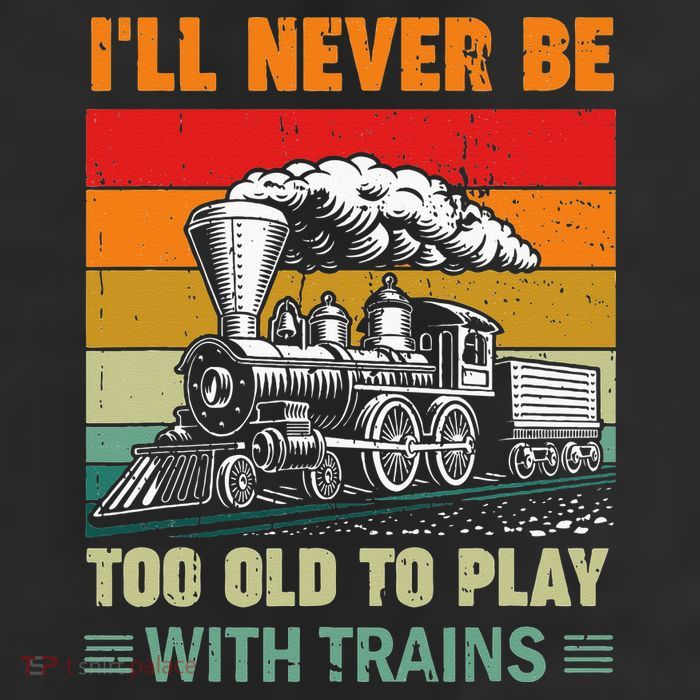 Retro Never Too Old To Play With Trains Train Locomotive 11oz C Handle Ceramic Mug
