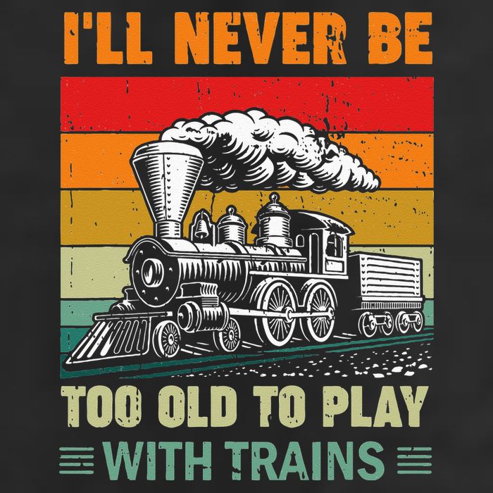 Retro Never Too Old To Play With Trains Train Locomotive 15oz Campfire Ceramic Mug