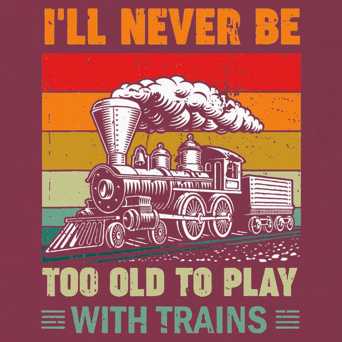 Retro Never Too Old To Play With Trains Train Locomotive 16oz Travel Tumbler