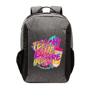 Retro Neon Teach Love Inspire #Teacher Life Vector Backpack