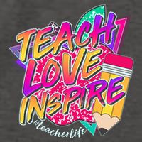 Retro Neon Teach Love Inspire #Teacher Life Vector Backpack