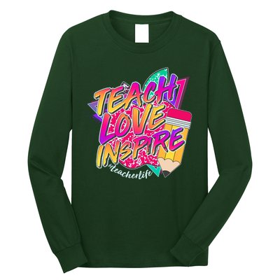Retro Neon Teach Love Inspire #Teacher Life Long Sleeve Shirt