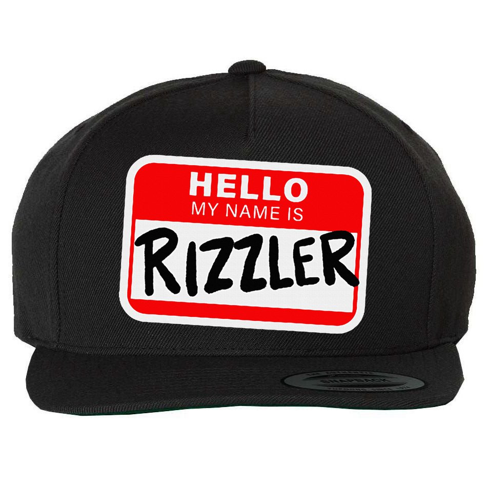Rizzler Name Tag Rizz Design For Teens And Young Wool Snapback Cap