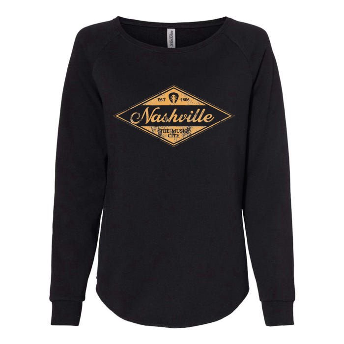 Retro Nashville Tennessee Music City Vintage Guitar Souvenir Womens California Wash Sweatshirt