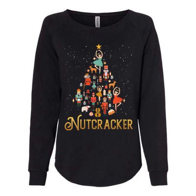 Retro Nutcracker Tree Ballet Dance Family Christmas Pajama Womens California Wash Sweatshirt