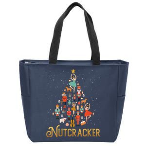 Retro Nutcracker Tree Ballet Dance Family Christmas Pajama Zip Tote Bag