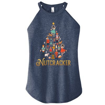 Retro Nutcracker Tree Ballet Dance Family Christmas Pajama Women's Perfect Tri Rocker Tank