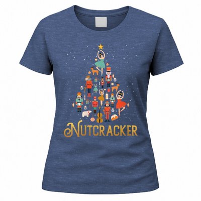 Retro Nutcracker Tree Ballet Dance Family Christmas Pajama Women's T-Shirt