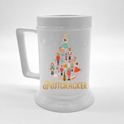 Retro Nutcracker Tree Ballet Dance Family Christmas Pajama Beer Stein