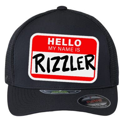 Rizzler Name Tag Rizz Flexfit Unipanel Trucker Cap