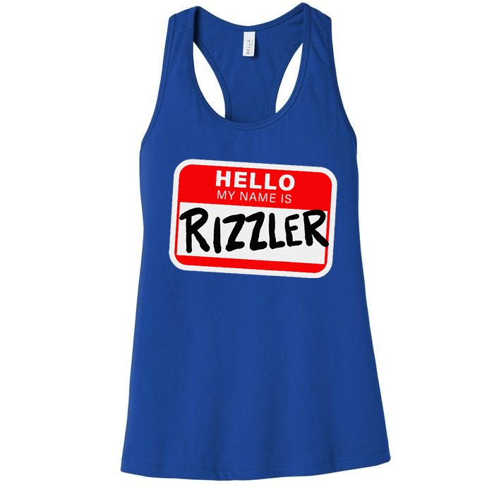 Rizzler Name Tag Rizz Women's Racerback Tank