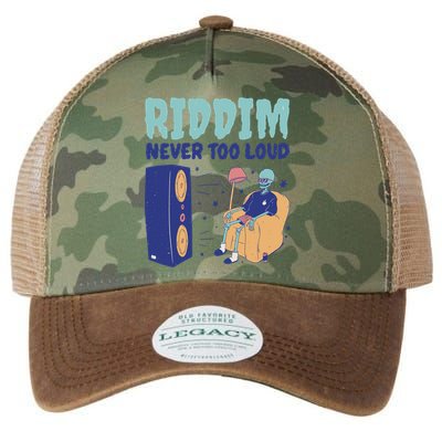 Riddim Never Too Loud Funny Dubstep Skeleton Gift Legacy Tie Dye Trucker Hat