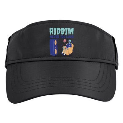 Riddim Never Too Loud Funny Dubstep Skeleton Gift Adult Drive Performance Visor