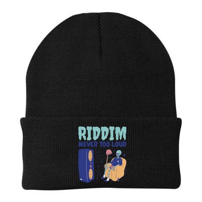 Riddim Never Too Loud Funny Dubstep Skeleton Gift Beanie