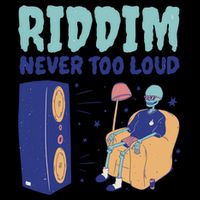 Riddim Never Too Loud Funny Dubstep Skeleton Gift Flat Bill Trucker Hat