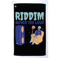 Riddim Never Too Loud Funny Dubstep Skeleton Gift Golf Towel