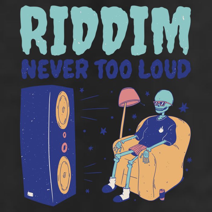 Riddim Never Too Loud Funny Dubstep Skeleton Gift Golf Towel